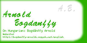 arnold bogdanffy business card
