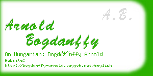 arnold bogdanffy business card